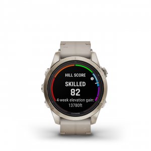 Garmin Fenix 7S Pro - Sapphire Solar Edition - Soft Gold Stainless Steel with Limestone Leather Band