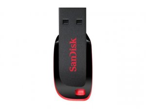 Sandisk Cruzer Blade Usb Flash Drive| Cz50 32gb| Usb2.0| Black With Red Accent| Compact Design| 5y