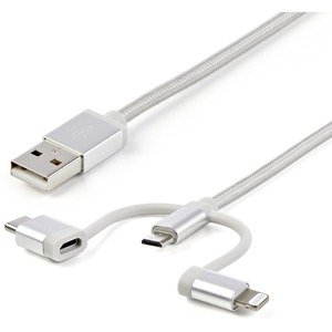 Startech.com Ltcub1mgr 1m Lightning Usb-c Micro-b To Usb Cable