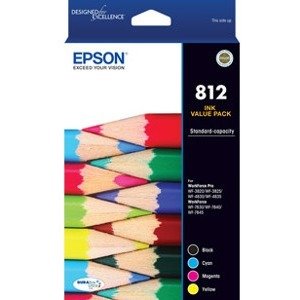 Epson 812 Std Cap Durabrite Ultra Value Pack Suits Wf-3820 3825 4830 4835 7830 7840 7845