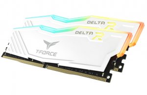Team 16GB (2x8GB) TF4D416G3200HC16CDC01 T-Force Delta RGB 3200MHz DDR4 RAM - White Memory