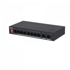 Dahua Dh-pfs3010-8et-96-v2 10-port Ethernet Unmanaged Desktop Switch, 8-port Poe, 2 Uplink Gigabit Ports,96w,3y