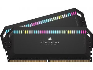 Corsair 64GB (2X32GB) DDRR5 Dominator Platinum RGB C40 6000MHz - Black CMT64GX5M2B6000C40 Memory