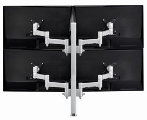 Atdec Awm Quad Monitor Arm Solution - 460mm Articulating Arms - 750mm Post - Heavy Duty Clamp - Black
