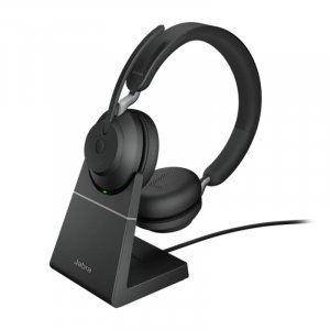 Jabra Evolve2 65 UC Stereo Bluetooth Headset (USB-C Dongle + Charging Stand)