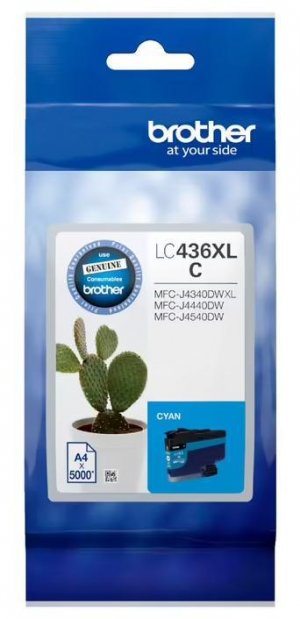 Brother LC-436C XL INKvestment Ink Cartridge, Cyan, Up to 5000 Page