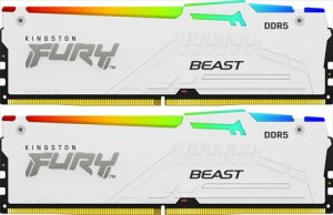 Kingston FURY Beast White RGB 32GB (16GB x2) DDR5 6000MT/s Memory DIMM