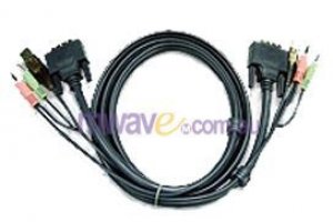 ATEN 2L-7D03UD USB DVI-D Dual Link KVM Cable with Audio - 3.0m