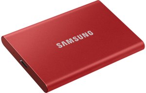 Samsung MU-PC2T0R/WW T7 2TB USB3,2 Type-C Aluminium Case Portable SSD, Metallic Red