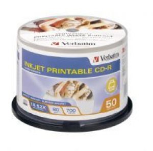 Verbatim CD-R 80 Min 700MB White InkJet Printable 50