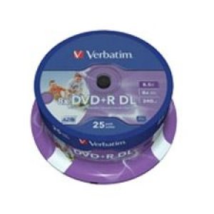 Verbatim 8x DVD+R Double Layer 8.5GB Disc 25 Pack