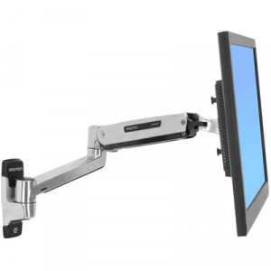 Ergotron LX Sit-Stand Wall Mount LCD Arm - Support up to 42" Display - Polished