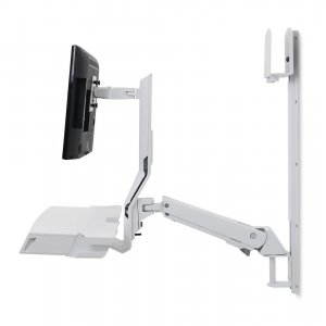 Ergotron 45-594-216 SV Combo System with Worksurface, Small CPU Holder (white)