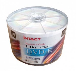 Intact Dvd-r / 16x / 50 Tube / White Thermal / 752526