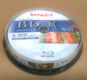Intact Bd-r / 25gb / 1-4x / 10 Cake / White /glossy/ 758405