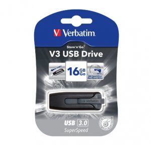 Verbatim 16gb V3 Usb3.0 Grey Store'n'go V3; Rectractable