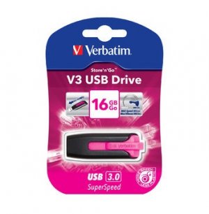 Verbatim 16gb V3 Usb3.0 Pink Store'n'go V3; Rectractable