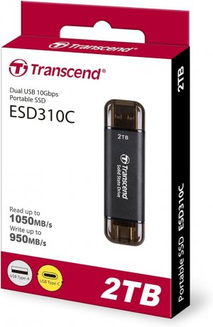 Transcend 2TB ESD310 USB 3.2 Gen 2 Portable SSD (Black)