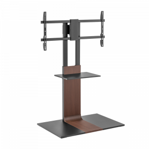 Brateck Heavy-duty Modern Tv Floor Stand With Equipment Shelf For Most 45'-90â€œ Tvs( Walnut Colour)