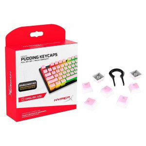 HyperX Double Shot PBT 104-Key Translucent Pudding Keycaps Full Key Set - Pink