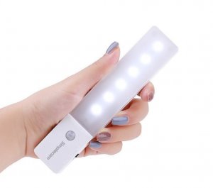 Simplecom El608 (cool White) Rechargeable Infrared Motion Sensor Wall Led Night Light Torch