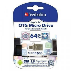 Verbatim Store'n'go Otg Micro Usb 3.0 Drive 64gb Dual Usb 3.0 And Micro-usb Interface