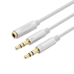 Ugreen 10790 Gold Plated 3.5mm Male To Dual 3.5mm Female Headset Mic Audio Y Splitter With Separate Mic An  