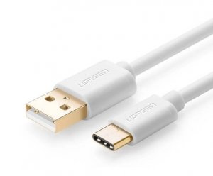 Ugreen Gold Plated Usb 2.0 Type A Male To Reversible Type-c Male Charge & Sync Cable White 1m 30165