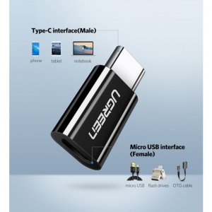Ugreen 30865 Usb 3.1 Type C To Micro Usb Adapter - Black