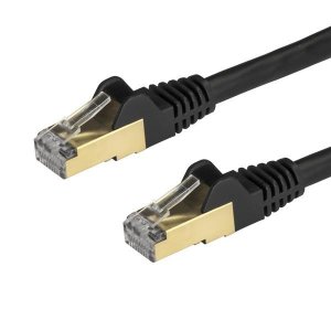 StarTech 1m Black Cat6a / Cat 6a Shielded Ethernet Patch Cable 1 m 6ASPAT1MBK