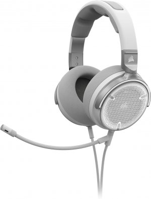 Corsair Virtuoso Pro White Natural Transparent Sound. Ultra Comfort, Open Back, Nvidia Broadcast, Uni-directional Microphone, 3.5mm. Headset,headphone