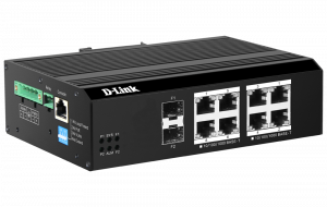 D-Link DIS-F200G-10PS-E 10-Port Gigabit Industrial Smart Managed PoE+ Switch with 8 PoE ports and 2 SFP ports