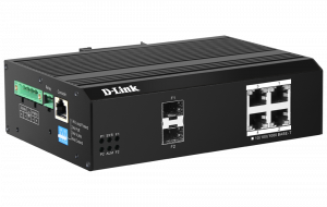 D-Link DIS-F200G-6PS-E 6-Port Gigabit Industrial Smart Managed PoE+ Switch with 4 PoE ports and 2 SFP ports