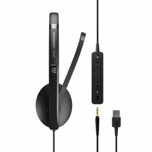 Epos Sennheiser Adapt 165t Usb Ii On-ear, Double-sided Usb-a Headset, 3.5 Mm Jack And Detachable Usb Cable With In-line Call Control