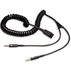 Jabra QD to 2x3.5mm 2m Coiled Cord