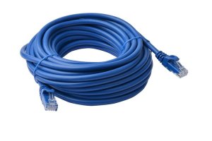 8ware Cat6 Ultra Thin Slim Cable 15m - Blue Color Premium Rj45 Ethernet Network Lan Utp Patch Cord 26awg For Data