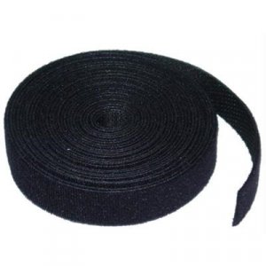 8ware 25m Hook & Loop Continuous Double Sided Roll : 12mm Wide In Black