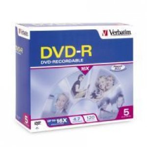 Verbatim DVD-R 4.7GB 5Pk Jewel Case 16x