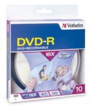 Verbatim DVD-R 4.7GB 10 Pack Spindle 16x (95100)