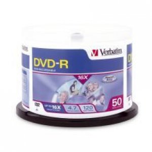 Verbatim DVD-R 4.7GB 50 Pack Spindle 16x (95101)