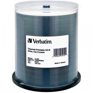 Verbatim Cd-r 700mb 100pk White Wide Thermal 52x - 95254
