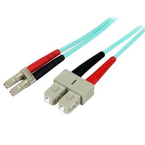 StarTech 2m Fiber Optic Cable - Aqua - MM Duplex 50/125 - LSZH - LC/SC A50FBLCSC2