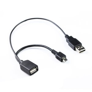 Micro USB Male to USB Female Host for OTG Device / USB Power Cable Y Splitter