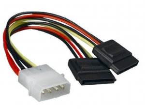 Astrotek Internal Power To Sata Molex Cable - 4 Pins To 2X 15 Pins 18Awg Rohs