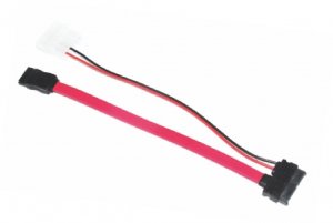 Astrotek Slim Sata Cable 50Cm + 10Cm 6 Pins + 7 Pins To 4 Pins + 7 Pins Red Colour (AT-SATA-SLIM)