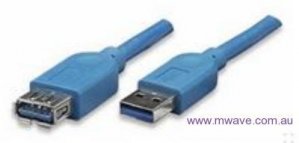 Astrotek Usb 3.0 Extension Cable 1M - Type A Male To Type A Female Blue Colour (AT-USB3-AA-1M)