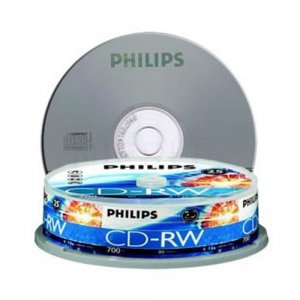 Philips 12x CD-RW Rewritable Disk 700MB 10pcs Spindle