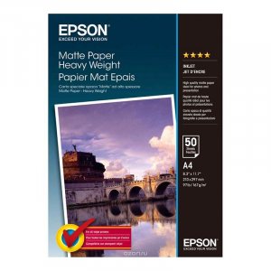 Epson A4 Matte Heavy Weight Paper 50 Sheets C13S041256