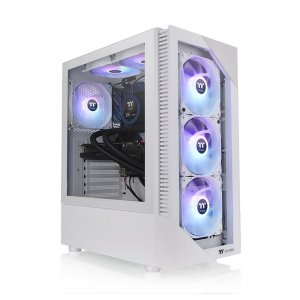 Thermaltake View 200 Tempered Glass ARGB Mid Tower Case - White
