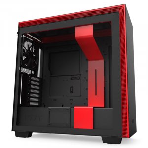 NZXT H710 Tempered Glass Mid-Tower E-ATX Case - Matte Black/Red CA-H710B-BR